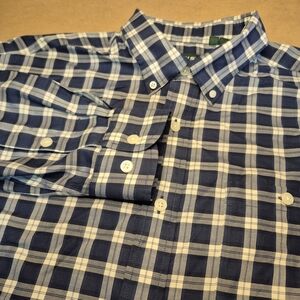 Orvis Navy and White Plaid Men's Shirt 2594/380